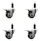 Service Caster 3'' SS Maroon Poly Swivel 1-1/8'' Expanding Stem Caster Set Total Lock Brake, 4PK SCC-SSEXTTL20S314-PPUB-MRN-118-4 - alternate 1